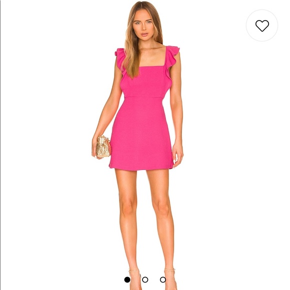 BCBGeneration Ruffle Sleeve Mini Dress in Peony - Picture 2 of 5